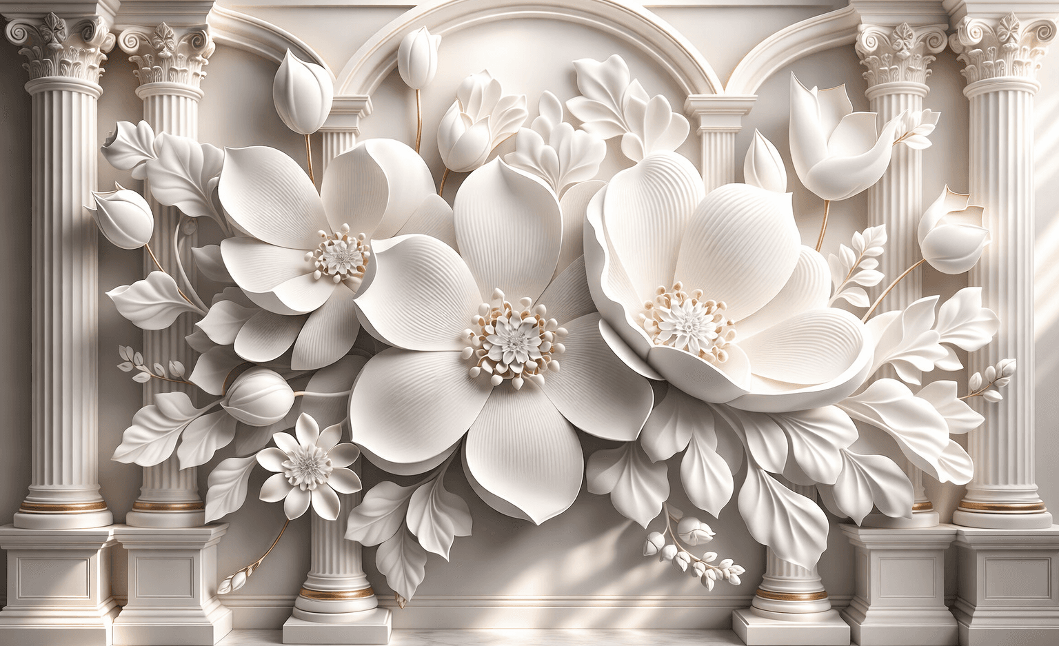 Fototapet Basorelief Floral - 1